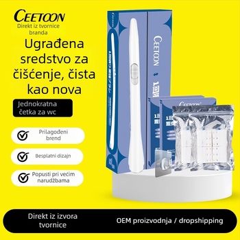 Jednokratna četkica za WC – samoodrživa, s glavom za zamjenu i toaletnim sredstvom (Ceetoon, Bh-001, Plastika, Moderan minimalistički stil)