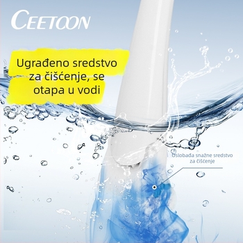 Jednokratna četkica za WC – samoodrživa, s glavom za zamjenu i toaletnim sredstvom (Ceetoon, Bh-001, Plastika, Moderan minimalistički stil)