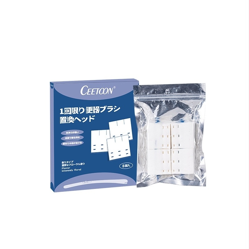 Jednokratna četkica za WC – samoodrživa, s glavom za zamjenu i toaletnim sredstvom (Ceetoon, Bh-001, Plastika, Moderan minimalistički stil)