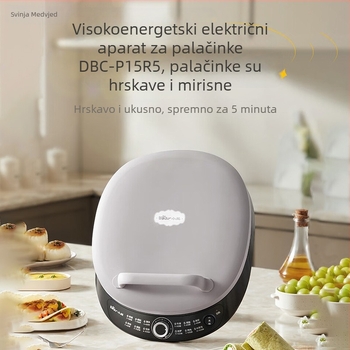 Bear DBC-P15R5 Električna tava za palačinke s dvostrukim grijanjem, 1500W, neprijanjajući premaz, funkcije: prženje, pečenje, priprema palačinki