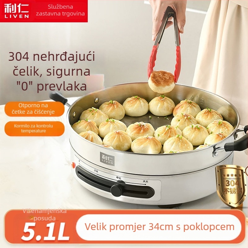 Liren DJG-J3265 električna tava za pečenje, bez premaza, nehrđajući čelik, jednom stranom grijanje, 220V 50Hz