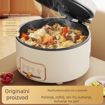 Električna tava za palačinke s dvostrukim grijanjem, kućna upotreba, 1500 W, 220 V, mehaničko upravljanje, za 2–3 osobe