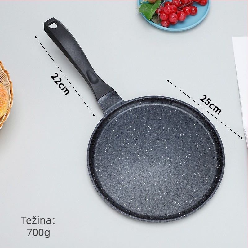 Tiganj s non-stick premazom, od legure aluminijuma, dno od 430 nerđajućeg čelika, dvostruko dno, kompatibilan sa svim pločama