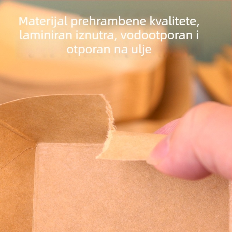 Jednokratni tanjur od kraft papira za roštilj i pakiranje hrane, kutija za komadiće pilećih nuggets