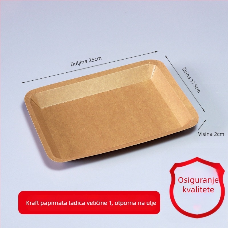 Jednokratni tanjur od kraft papira za roštilj i pakiranje hrane, kutija za komadiće pilećih nuggets