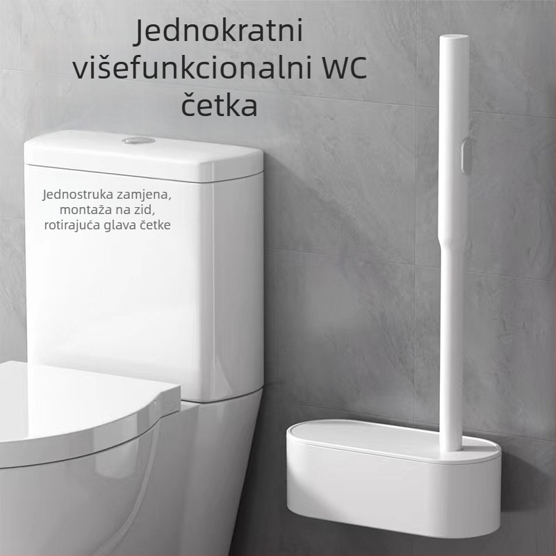 Jednokratna kućna četka za zahod s dugom drškom, plastična, 350 g, pakiranje 11.5×11.5×24.5 cm, brend Zhu's Xingye Home Furnishing