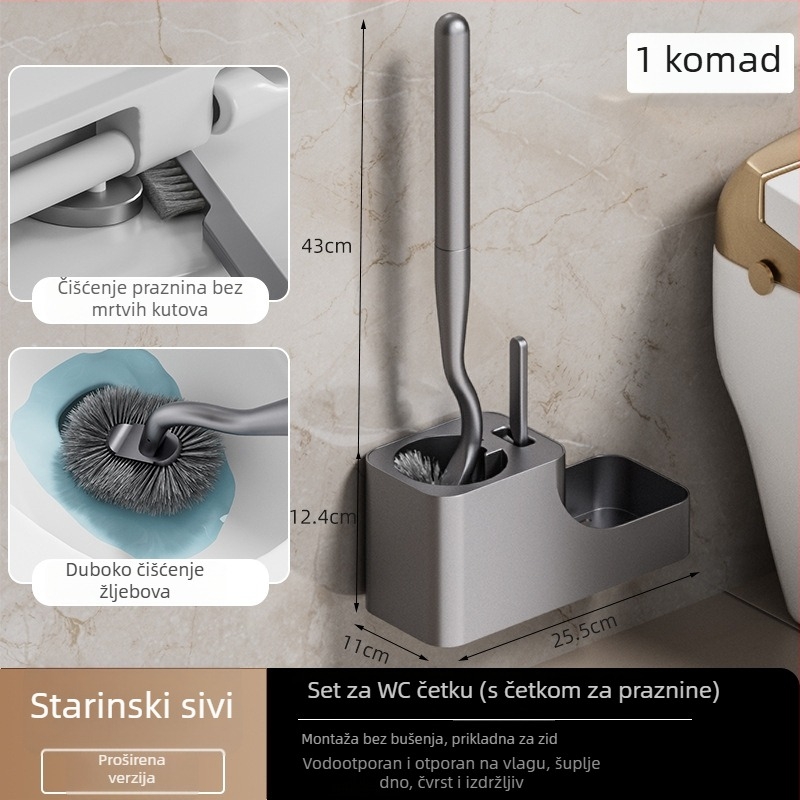 Zidna četka za WC, plastična, jednokratna, 530 g, Bo Kui, pakirana u jednoj kraft kutiji