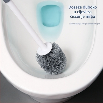 Četka za WC s okruglom glavom, mekani vlakna, dizajn bez mrtvih kutova, plast, 95 g, marka Yibeijia