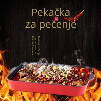 Pravokutni neprijanjajući grill pan od aluminijske legure s tehnologijom štancanja