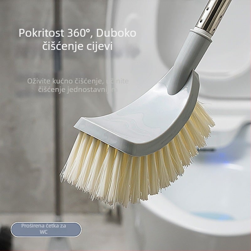 Četka za WC s dugim držalom, višestruka upotreba, tvrde čekinje, plastika, blister pakiranje