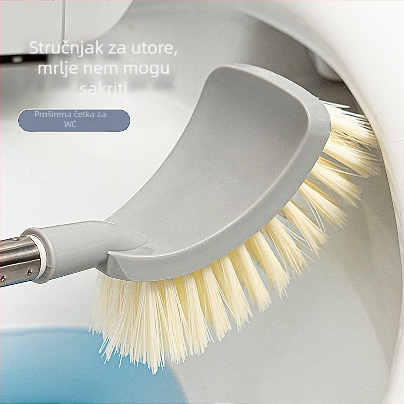 Četka za WC s dugim držalom, višestruka upotreba, tvrde čekinje, plastika, blister pakiranje