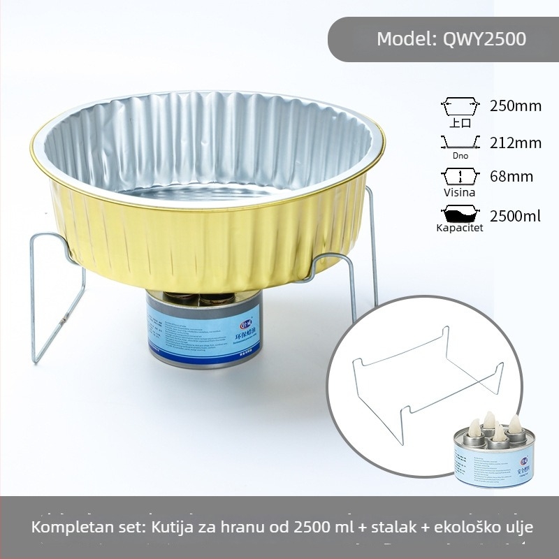 Prijenosni stalak za vrelu posudu i roštiljsku ribu sa zlatnim aluminijskim kutijom za male posude, kampiranje na otvorenom