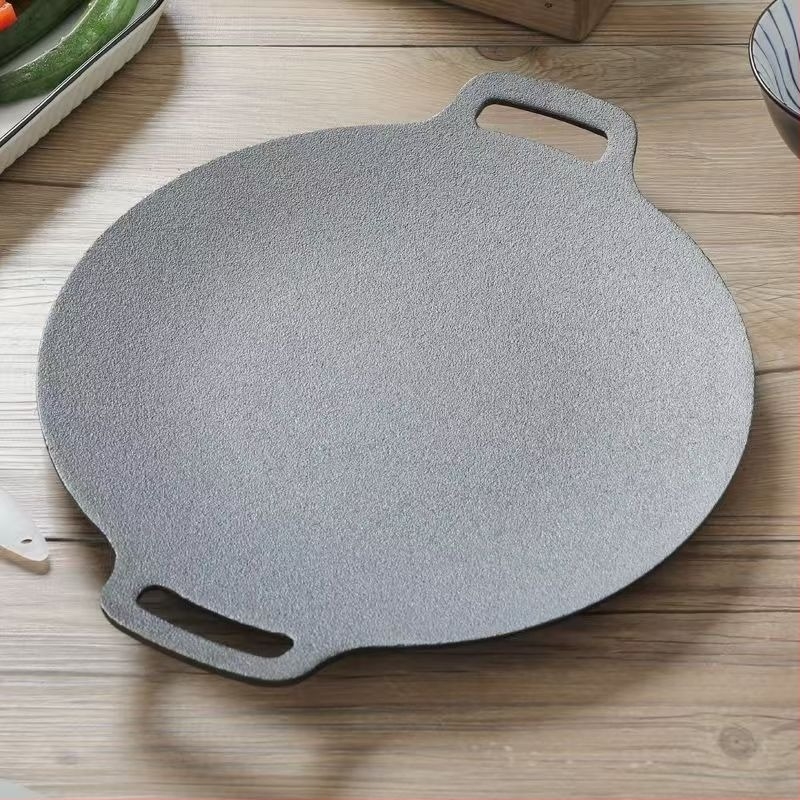 Litinijska vanjska konkavna grill tava – okrugla, prijenosna, bez premaza, 2,1 kg