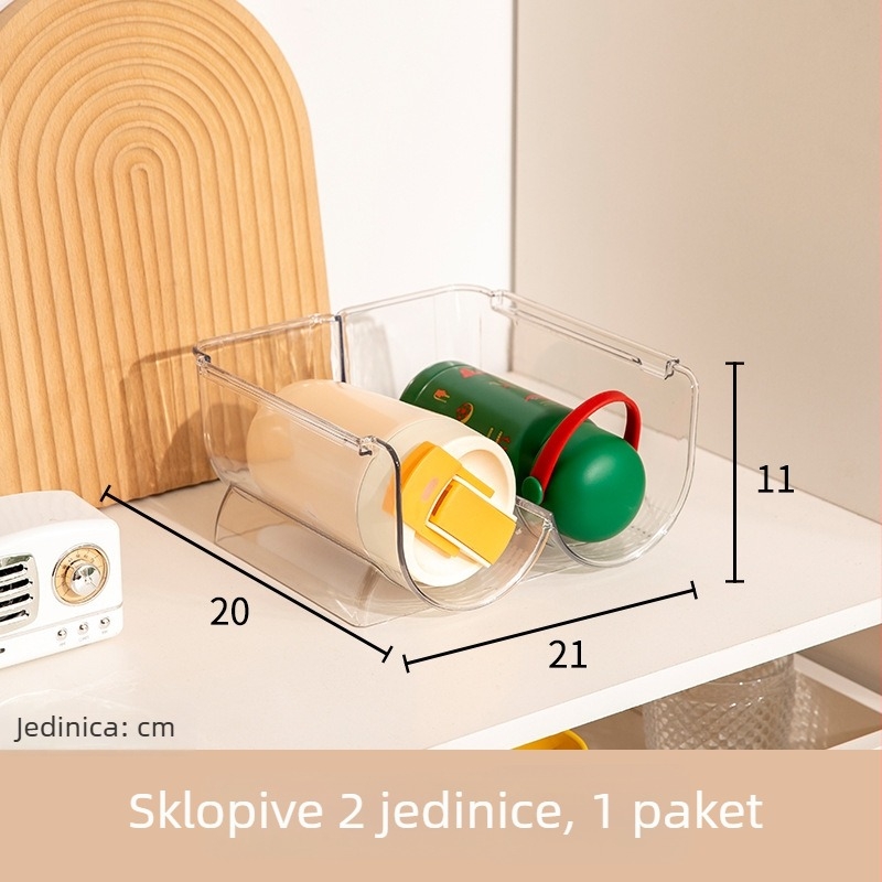 Držač za čaše - proziran višeslojni stolni držač, slaganje moguće, prašinu otporan za termos čaše; materijal: plastika, stil: jednostavan, izlazak: lipanj 2020