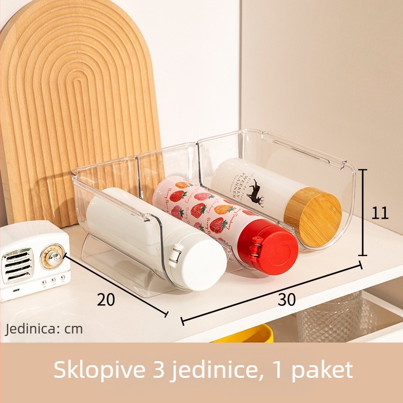 Držač za čaše - proziran višeslojni stolni držač, slaganje moguće, prašinu otporan za termos čaše; materijal: plastika, stil: jednostavan, izlazak: lipanj 2020