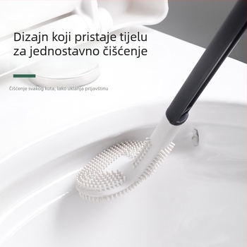 Četka za zahod s debelim dugim drškom, dvostrano mekima vlaknima, zakrivljena glava (Materijal: Plastika; ~75 g; Porijeklo: Zhejiang)