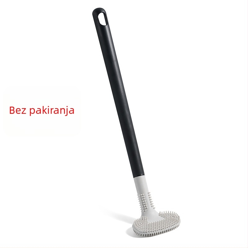 Četka za zahod s debelim dugim drškom, dvostrano mekima vlaknima, zakrivljena glava (Materijal: Plastika; ~75 g; Porijeklo: Zhejiang)