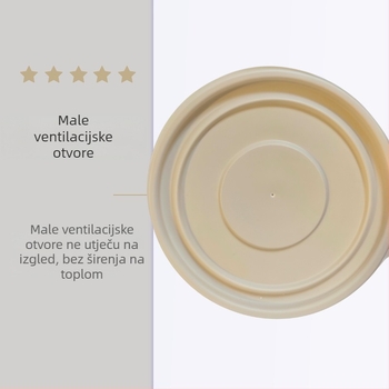 Jednokratna zdjela od kukuruznog škroba, biorazgradiva, otporna na visoke temperature, otporna na ulje i deformacije, kapacitet 900–1000 ml