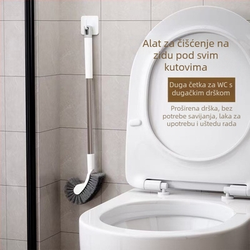 Izdržljiva plastična četka za WC – Kućna upotreba, kupaonica, alat za čišćenje bez mrtvih kutova