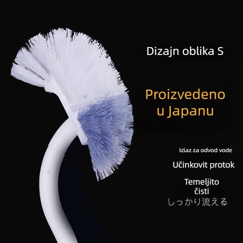 Četka za WC s dugačkim držalom, zidni držač, za čišćenje šupljina između WC-a, plastična; težina 80 g