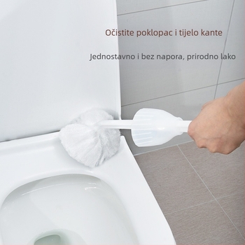Četka za WC s mekanim čekinjama, bez mrtvih kutova, za hotelske kupaonice | Plastika, 50 g, Brand One Jiale, 1 kom., Pakiranje u vrećici