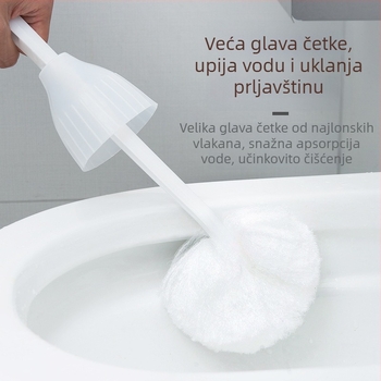 Četka za WC s mekanim čekinjama, bez mrtvih kutova, za hotelske kupaonice | Plastika, 50 g, Brand One Jiale, 1 kom., Pakiranje u vrećici