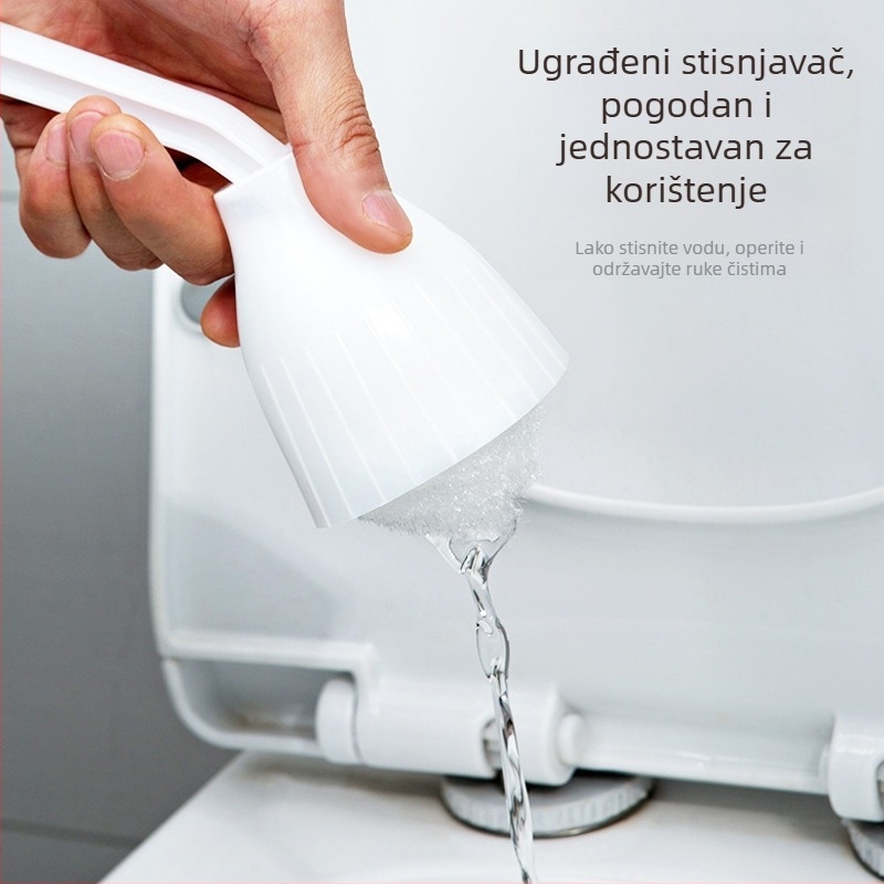 Četka za WC s mekanim čekinjama, bez mrtvih kutova, za hotelske kupaonice | Plastika, 50 g, Brand One Jiale, 1 kom., Pakiranje u vrećici