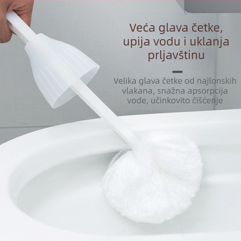 Četka za WC s mekanim čekinjama, bez mrtvih kutova, za hotelske kupaonice | Plastika, 50 g, Brand One Jiale, 1 kom., Pakiranje u vrećici