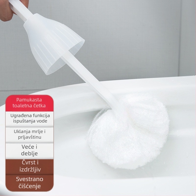 Četka za WC s mekanim čekinjama, bez mrtvih kutova, za hotelske kupaonice | Plastika, 50 g, Brand One Jiale, 1 kom., Pakiranje u vrećici
