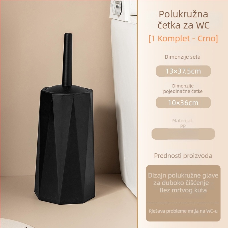 Set četke za WC s dugačkim držalom i dizajnom bez kutova, plastika, oznaka 1519, 48 komada u pakiranju