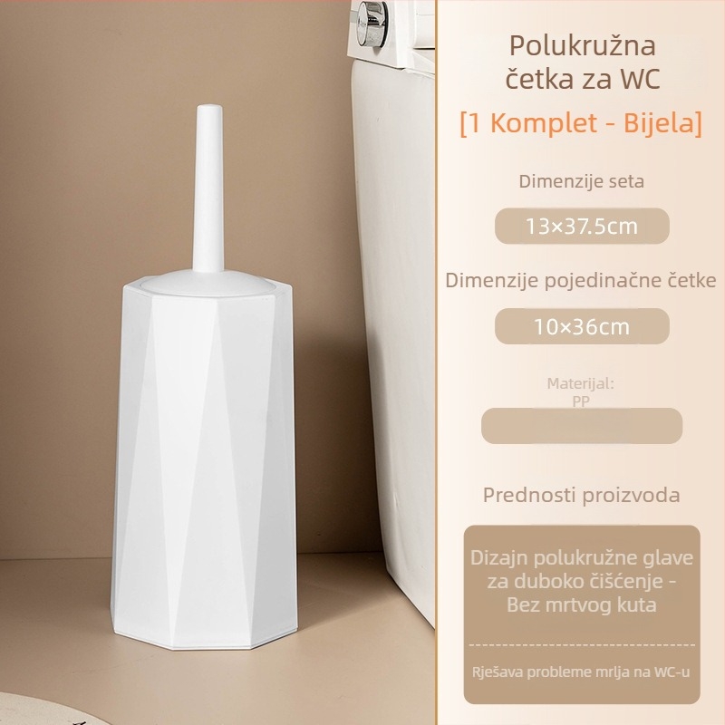 Set četke za WC s dugačkim držalom i dizajnom bez kutova, plastika, oznaka 1519, 48 komada u pakiranju