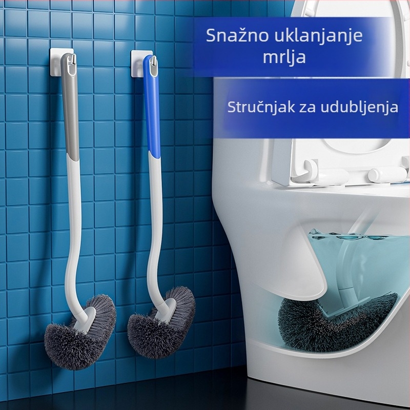 Četka za zahod s dugačkom drškom, zidna montaža, plastična konstrukcija, jedno pakiranje, za teško dostupne kutove