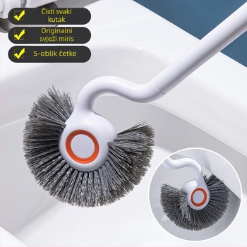 Plastična četka za WC za kućnu upotrebu, 360° čišćenje bez mrtvih kutova, produljena drška, debela polu-sferna glavica, Yi Lijie marka
