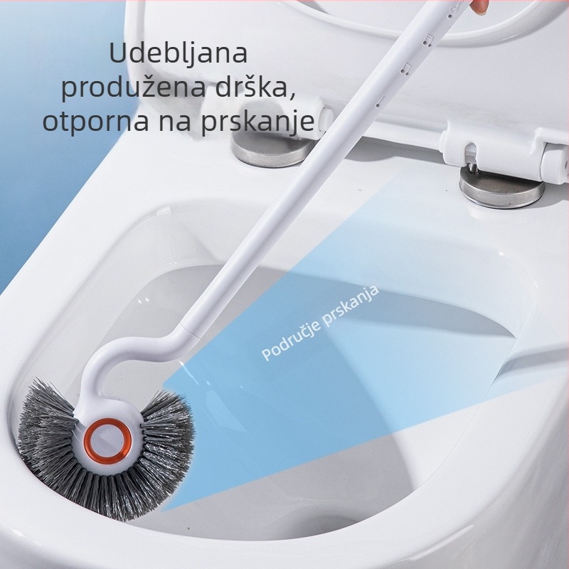 Plastična četka za WC za kućnu upotrebu, 360° čišćenje bez mrtvih kutova, produljena drška, debela polu-sferna glavica, Yi Lijie marka