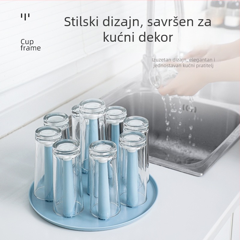 Držač čaša i obrnuti sušilac za čaše – plastična polica za pohranu staklenih čaša