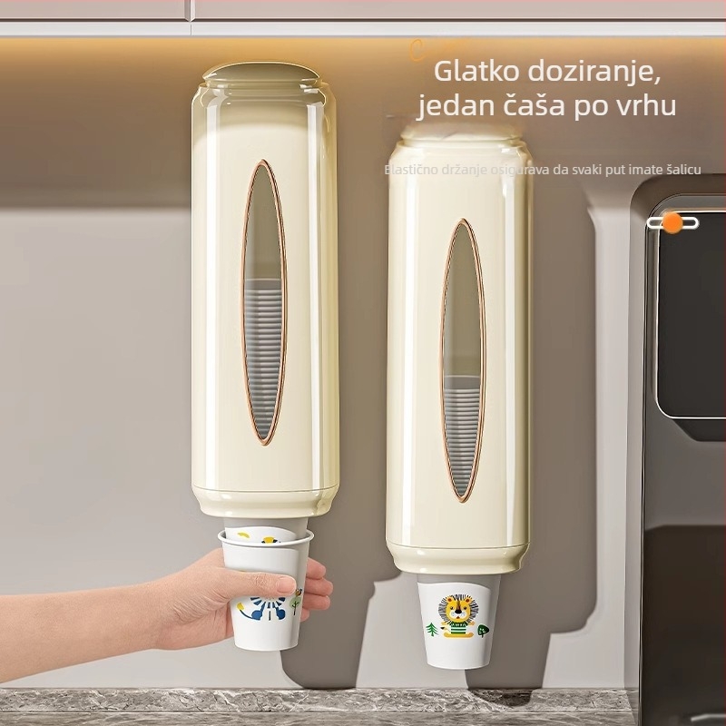 Zidni držač čaša od plastike — moderan minimalistički stil, za jednokratne čaše, izlazak zimi 2025