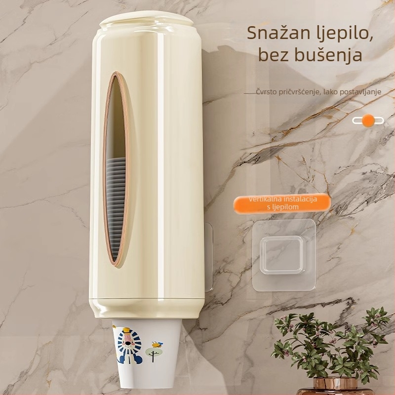 Zidni držač čaša od plastike — moderan minimalistički stil, za jednokratne čaše, izlazak zimi 2025