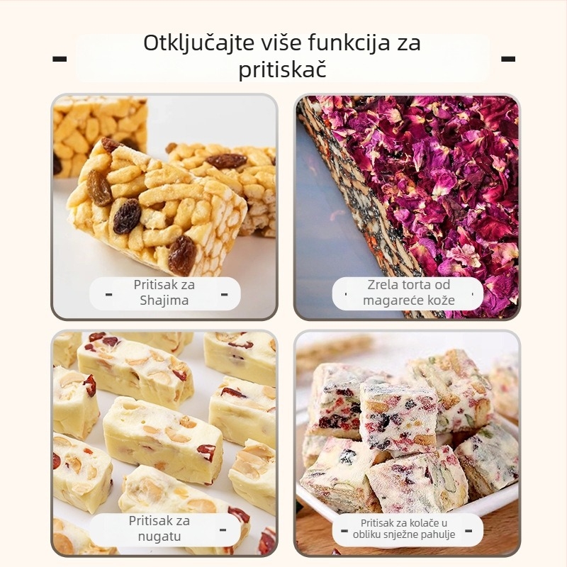 Set alata s odvojivim dnom za Snowflake Crispy Ejiao tortu, keksi, nugat i karamel