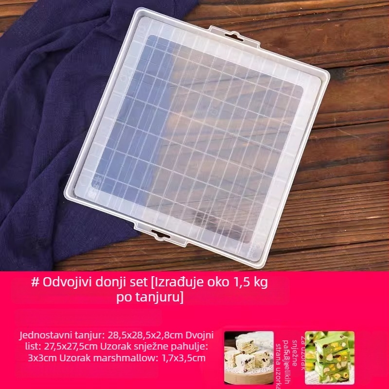 Set alata s odvojivim dnom za Snowflake Crispy Ejiao tortu, keksi, nugat i karamel