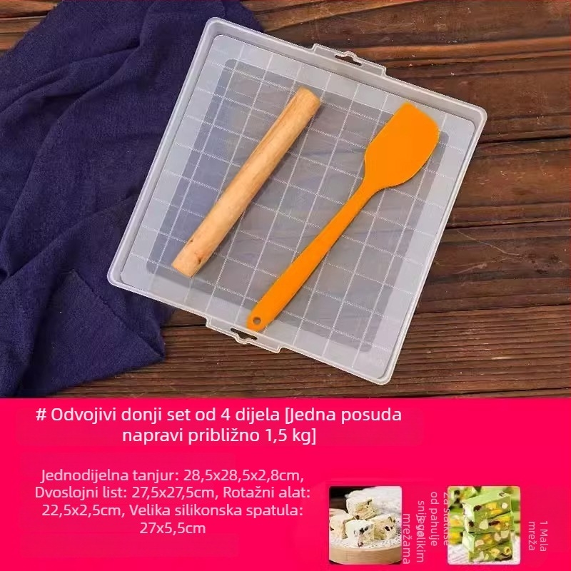 Set alata s odvojivim dnom za Snowflake Crispy Ejiao tortu, keksi, nugat i karamel