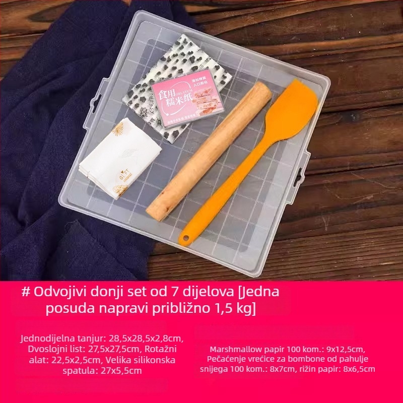 Set alata s odvojivim dnom za Snowflake Crispy Ejiao tortu, keksi, nugat i karamel