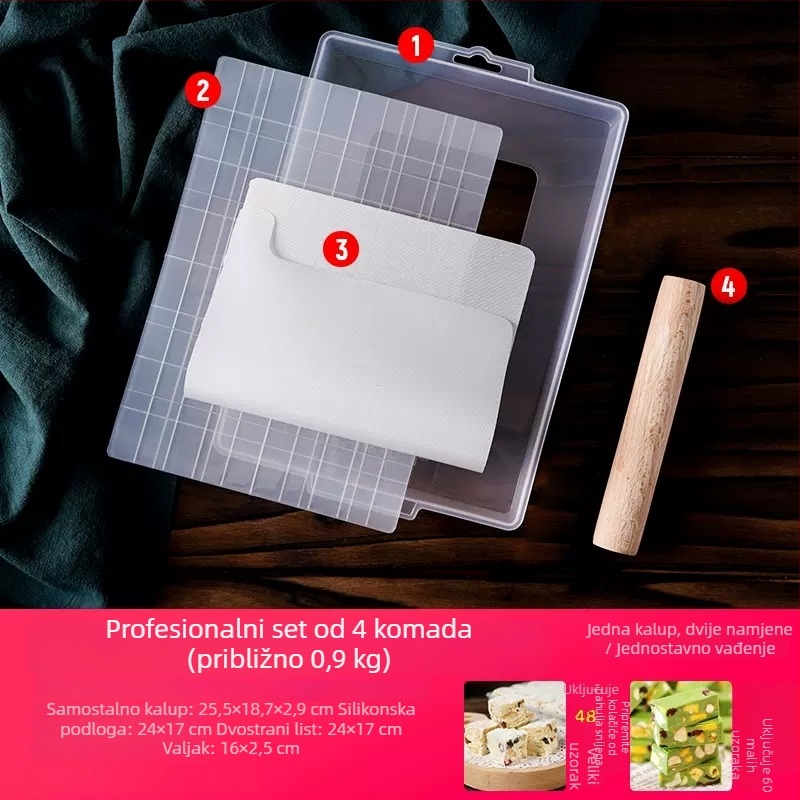 Set alata s odvojivim dnom za Snowflake Crispy Ejiao tortu, keksi, nugat i karamel