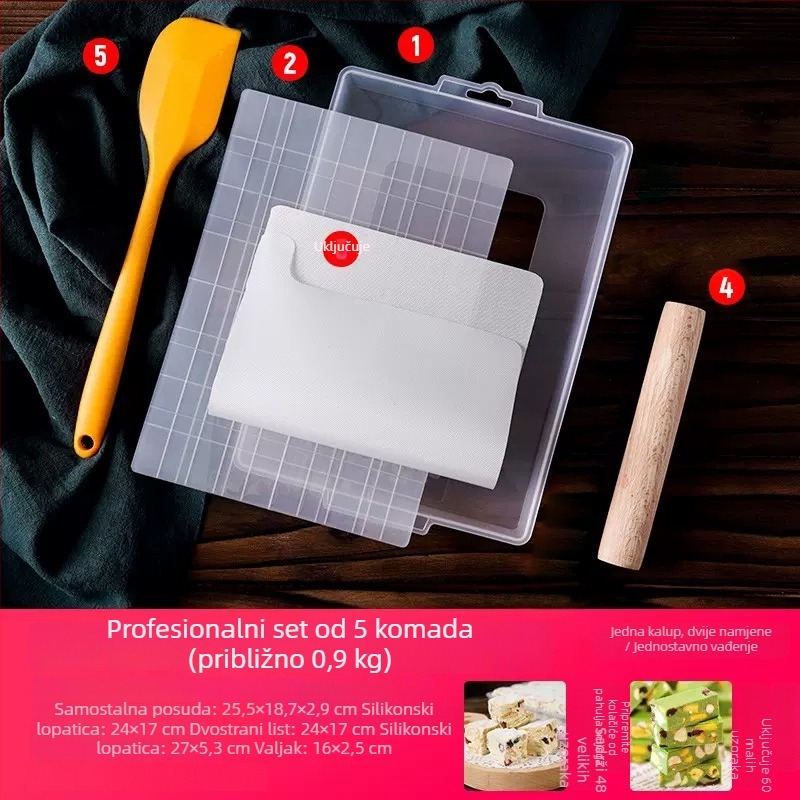 Set alata s odvojivim dnom za Snowflake Crispy Ejiao tortu, keksi, nugat i karamel