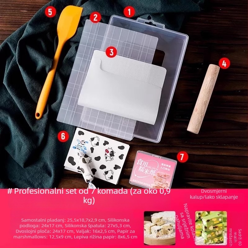 Set alata s odvojivim dnom za Snowflake Crispy Ejiao tortu, keksi, nugat i karamel