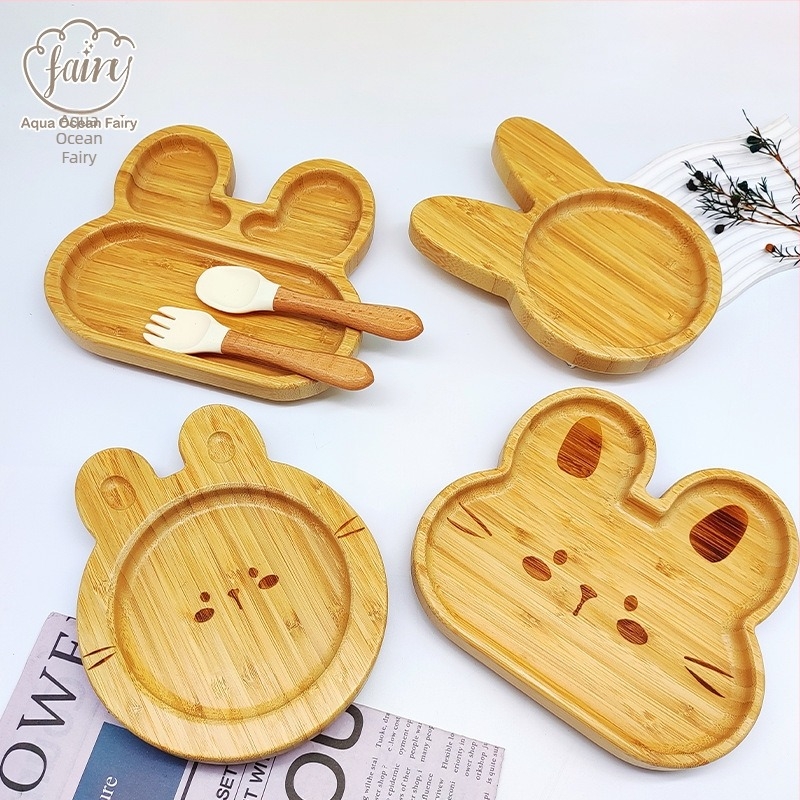 Dječji tanjur od vlakana bambusa s usisnom podlogom, protiv prevrtanja, od 6 mjeseci