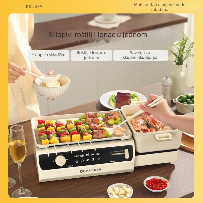 Višenamjenska posuda za paru, pirjanje, kuhanje, hot pot i grill; 1200–1500 W; za 3–4 osobe; mehanička kontrola