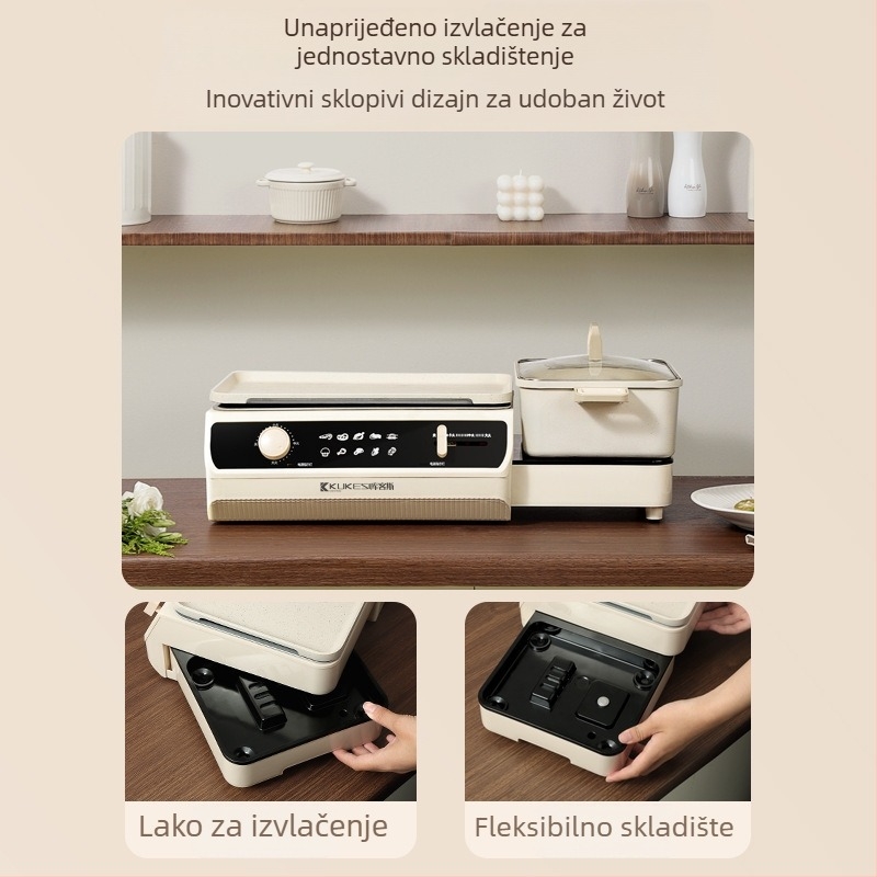 Višenamjenska posuda za paru, pirjanje, kuhanje, hot pot i grill; 1200–1500 W; za 3–4 osobe; mehanička kontrola