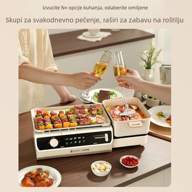 Višenamjenska posuda za paru, pirjanje, kuhanje, hot pot i grill; 1200–1500 W; za 3–4 osobe; mehanička kontrola