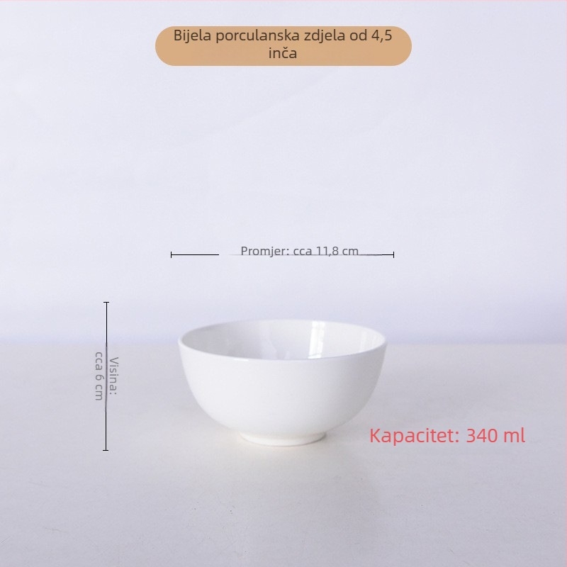 Zdjela od kostnoga porculana – okrugla, >36% kostnog praha, prilagodljiv uzorak, moguć otisak logotipa, mikrovalna sigurnost, moderni minimalistički stil, pogodna za hotele i restorane