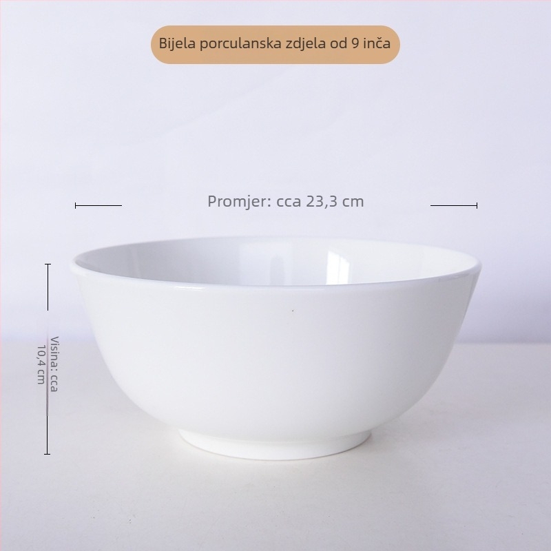Zdjela od kostnoga porculana – okrugla, >36% kostnog praha, prilagodljiv uzorak, moguć otisak logotipa, mikrovalna sigurnost, moderni minimalistički stil, pogodna za hotele i restorane